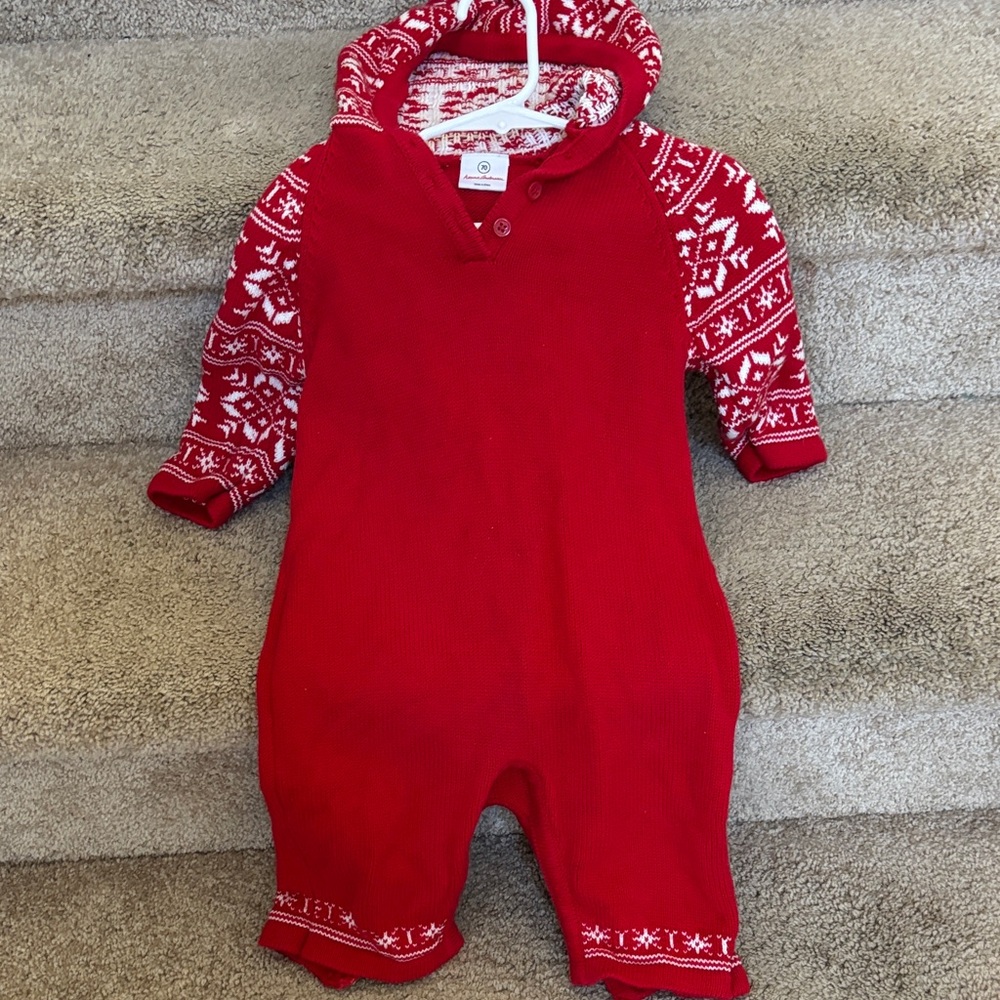 Hanna Andersson Red Snowflake Bodysuit